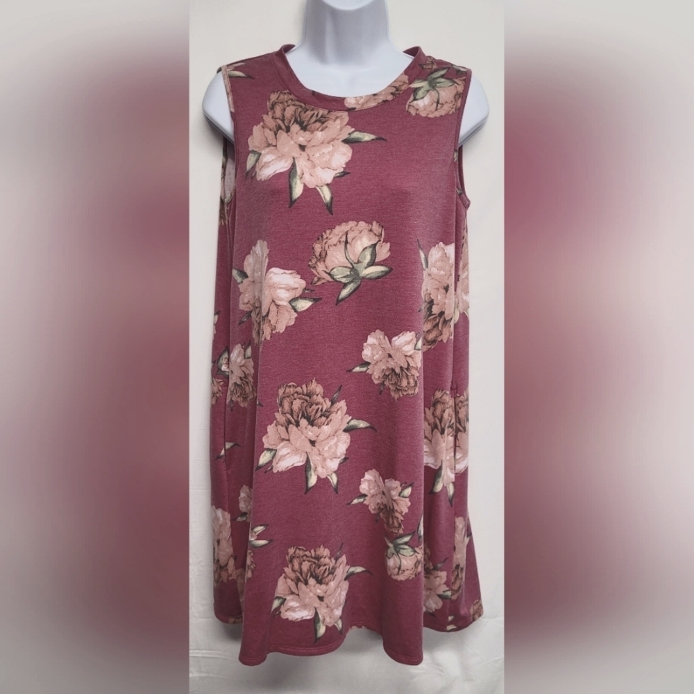 Apt 9 Sleeveless Summer Dress Stretch S Dusty Rose & Peach Color